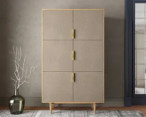Большой комод с шестью дверками "Лайн (Line)" R20/beige в интерьере