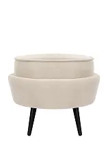 Пуф Pearl Adorn Beige на черных ножках в интерьере