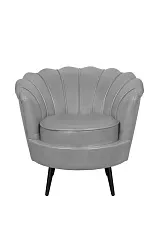 купить стильное Низкое кресло ракушка Pearl Grey V2 на черных ножках