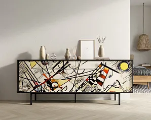 Комод с четыремя дверками "Эмерсон (Emerson)" by Kandinsky арт EM01/Print_01 в интерьере