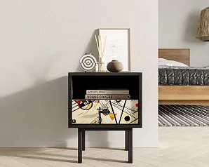 Тумбочка с нижним ящиком "Эмерсон (Emerson)" by Kandinsky арт EM17/Print_01 в интерьере