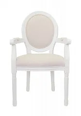 фото Мягкий стул с подлокотниками Volker Arm Beige and White