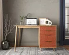 Стол рабочий "Лайн (Line)" одной тумбой R23/red №3