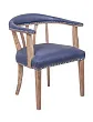 Мягкий стул с подлокотниками Tanner Blue Leather №1 в Москве