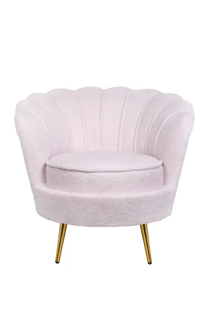 Низкое кресло ракушка Pearl Pink Boucle в Москве