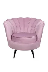 купить красивое Кресло ракушка Pearl Pink на черных ножках в интернет-магазине