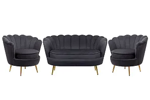 Комплект кресел и дивана ракушка Pearl Double Black в интернет-магазине