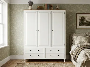 красивые Шкаф трехстворчатый "Одри (Odri)" с ящиками арт od2127KR3 на заказ