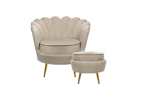 купить Кресло с пуфом ракушка Pearl Taupe
