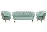 Комплект кресел и дивана ракушка Pearl Triple Green №0 в Москве