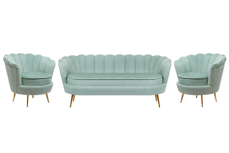 Комплект кресел и дивана ракушка Pearl Triple Green в Москве