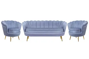 Комплект кресел и дивана ракушка Pearl Triple Blue