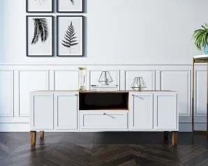Комод под TV "Андерсен (Andersen)" арт AN15WH в интерьере