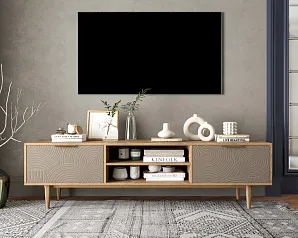 фото Комод "Лайн (Line)" с нишей низкий под TV R27/beige