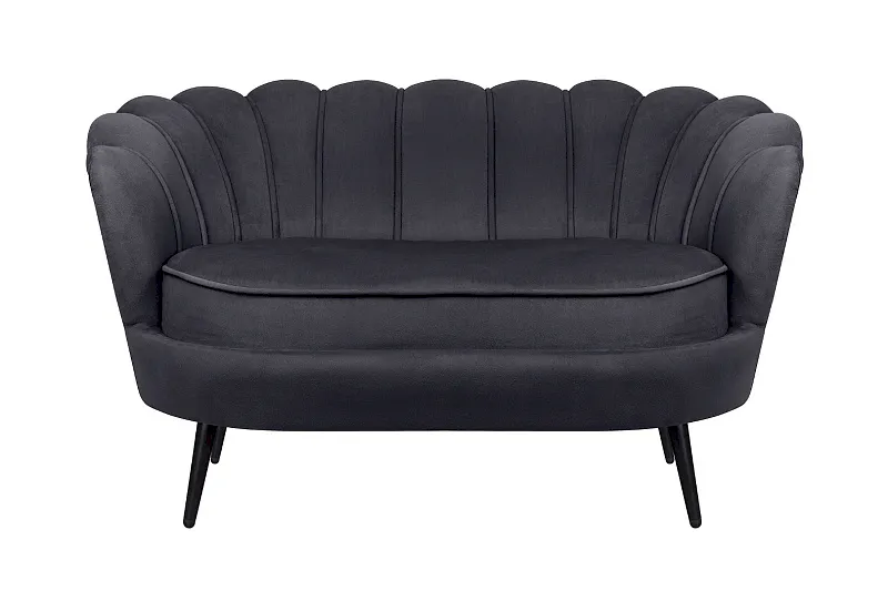 Дизайнерский диван Pearl Double Black на черных ножках