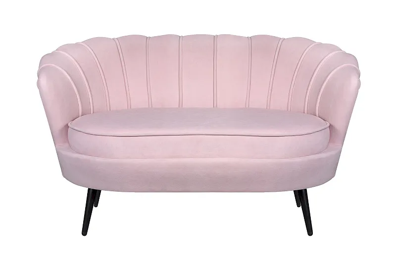 Диван ракушка Pearl Double Pink на черных ножках