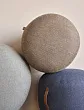 Пуф с кожаным ремешком HERRINGBONE HUBSCH, ø50 коричневый арт 700804 №1