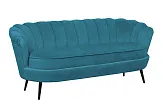 Диван для гостиниц Pearl Triple Marine Velvet на черных ножках №1