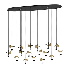 купить 390343 Люстра диммируемая DRACERA, 17X2,3W (LED), 3000K, 4760lm, L1550, B330, H2200, сталь, черный/сталь, черный, золотой в интернет-магазине