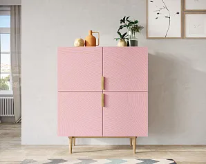 купить стильный Большой комод с четырьмя дверками "Лайн (Line)" LN03/GR1/pink в интернет-магазине