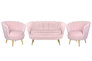 Комплект кресел и дивана ракушка Pearl Double Pink V2