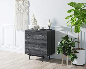 стильный Комод "Boho" 3 ящика с рыбами арт BH02 на заказ
