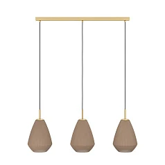 купить красивые 900813 Люстра CAPRAROLA, 3X40W (E27), L900, B200, H1100, сталь, матовая латунь / матовое стекло, песочный в интернет-магазине