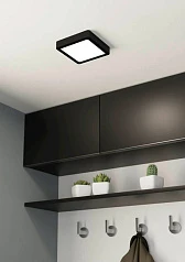 заказать 900586 Накладной светильник диммируемый FUEVA 5, 11W (LED), 3000K, L160, B160, H28, сталь, черный / пластик, белый