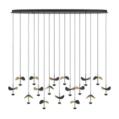 купить стильные 390343 Люстра диммируемая DRACERA, 17X2,3W (LED), 3000K, 4760lm, L1550, B330, H2200, сталь, черный/сталь, черный, золотой в интернет-магазине