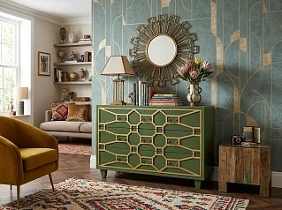 Зеленый комод "Эмеральд" 3 ящика арт DSC347ETG