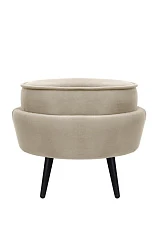 фото Пуф Pearl Adorn Taupe на черных ножках в интерьере