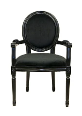 заказать Мягкий стул с подлокотниками Diella Black Velvet