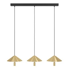 купить 390272 Люстра диммируемая PARAGUAY, 3X12W (LED), 3000K, 4080lm, L970, B270, H1500, сталь, черный, матовая латунь/пластик, белый