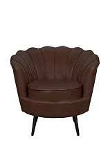 красивое Низкое кресло ракушка Pearl Brown V2 на черных ножках на заказ