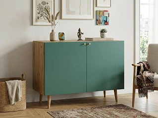 Комод с принтом 3 "Бербер (Berber)" две дверки арт BB04/Print_6000 в интерьере