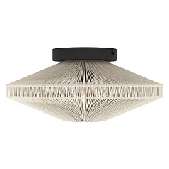 заказать 43998 Потолочная люстра MIDSUMER, 1х40W (E27), H175, ?380, сталь черный / текстиль, кремовый