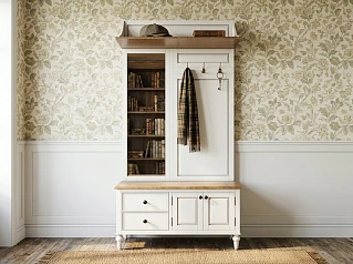 Белая прихожая "Одри (Odri)" с полкой в стиле прованс арт od2125