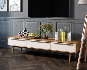 Консоль под TV "Bruni white" с ящиками арт BR-21WH