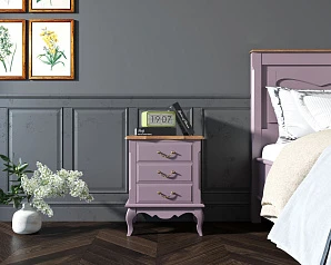 стильные Прикроватная тумба Leontina Lavanda на три ящика арт ST9302/3L