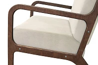 красивые Низкое кресло с деревянными подлокотниками Mody Beige бежевый на заказ