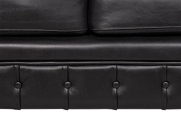 Диван из черной кожи Chesterfield Black Leather 2S