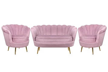 фото Комплект кресел и дивана ракушка Pearl Double Pink