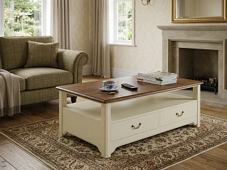Бежевый журнальный стол "Оливия (Olivia)" 4 ящика арт GC1004C на заказ