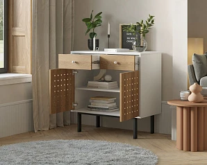 Комод с двумя ящиками и дверками KOTO арт KT12 в интерьере