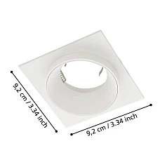 900455 Встраиваемый светильник CAROSSO, 35W (GU10), L93, B93, H25, алюминий, белый, черный в интернет-магазине