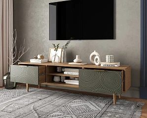 Комод "Line" с нишей низкий под TV R27/browngrey в интернет-магазине