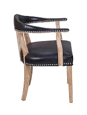 фото Мягкий стул с подлокотниками Tanner Black Leather