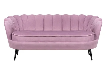 фото Диван ракушка Pearl Triple Pink на черных ножках