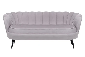 Дизайнерский диван для гостиниц Pearl Triple Grey на черных ножках на заказ