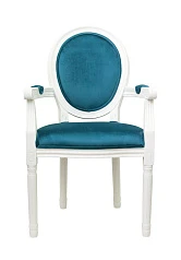 Мягкий стул с подлокотниками Volker Arm Blue and White на заказ в интернет-магазине